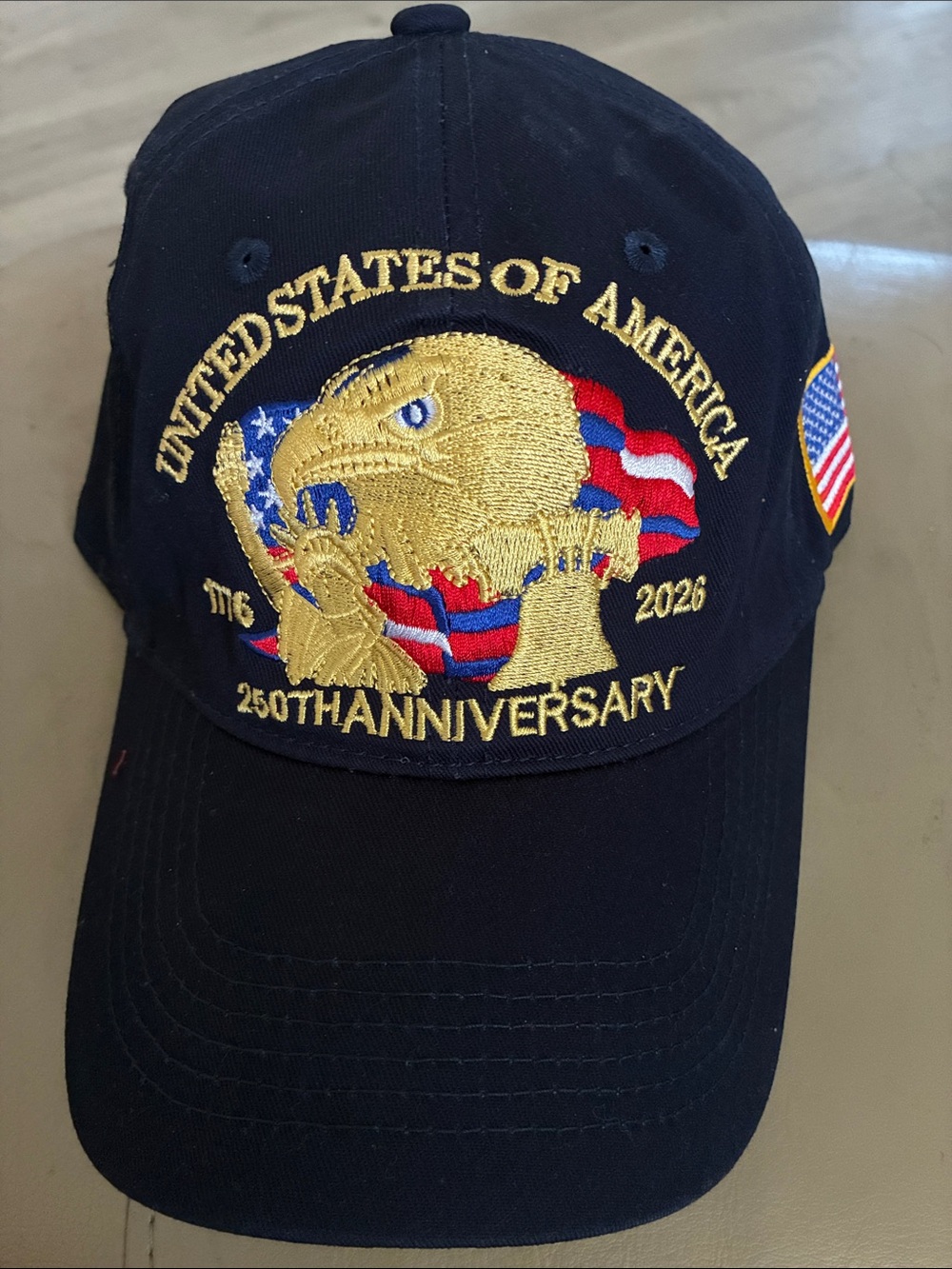 Men's Navy 250th Anniversary United States of America Embroidered Cap